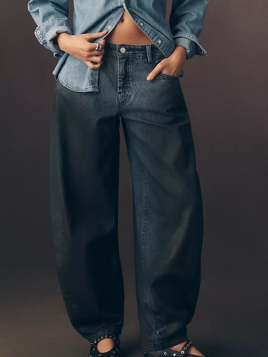 Pilcro Denim - Pilcro Wide-Leg High-Rise Jeans in Black